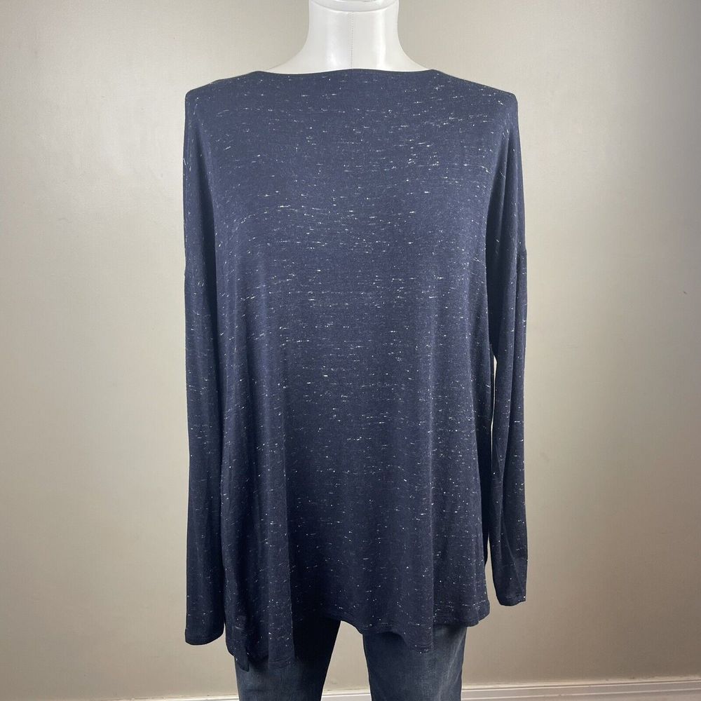 Nordstrom Signature Women’s M/L Navy Blue Long sleeve Tunic Shirt Soft Cozy